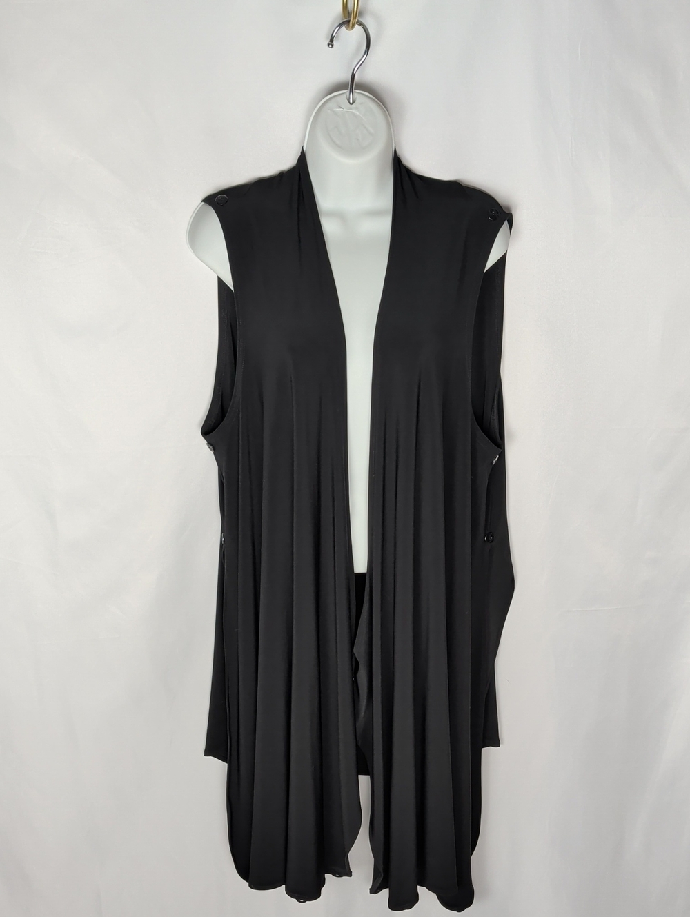 SYMPLI Grand Black 6-Way Convertible Vest Duster Matte Jersey 1G Demi 2X